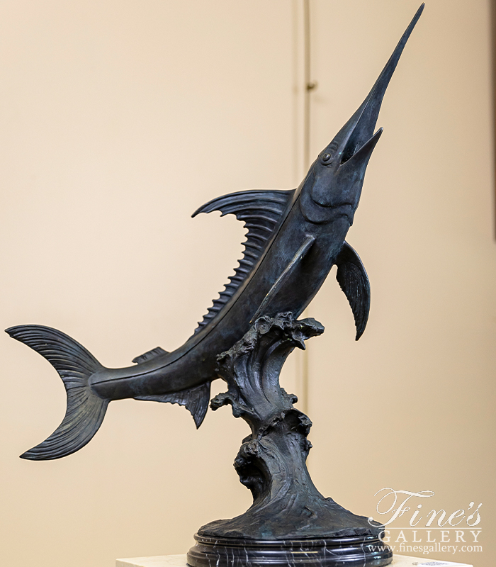 Search Result For Bronze Statues  - 22 Inch Bronze Marlin Statue  - BS-817